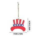 thumbnail image 3 of Holloyiver 6PCS Patriotic Hanging Ornaments for Tree, 4th of July Independence Day Wooden Ornaments with Ropes, USA Flag Stipe Red White and Blue Decorations Memorial Day, 3 of 5