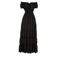 thumbnail image 4 of Vestido camisero medieval largo vintage milesio debajo del vestido elegante negro L, 4 of 9