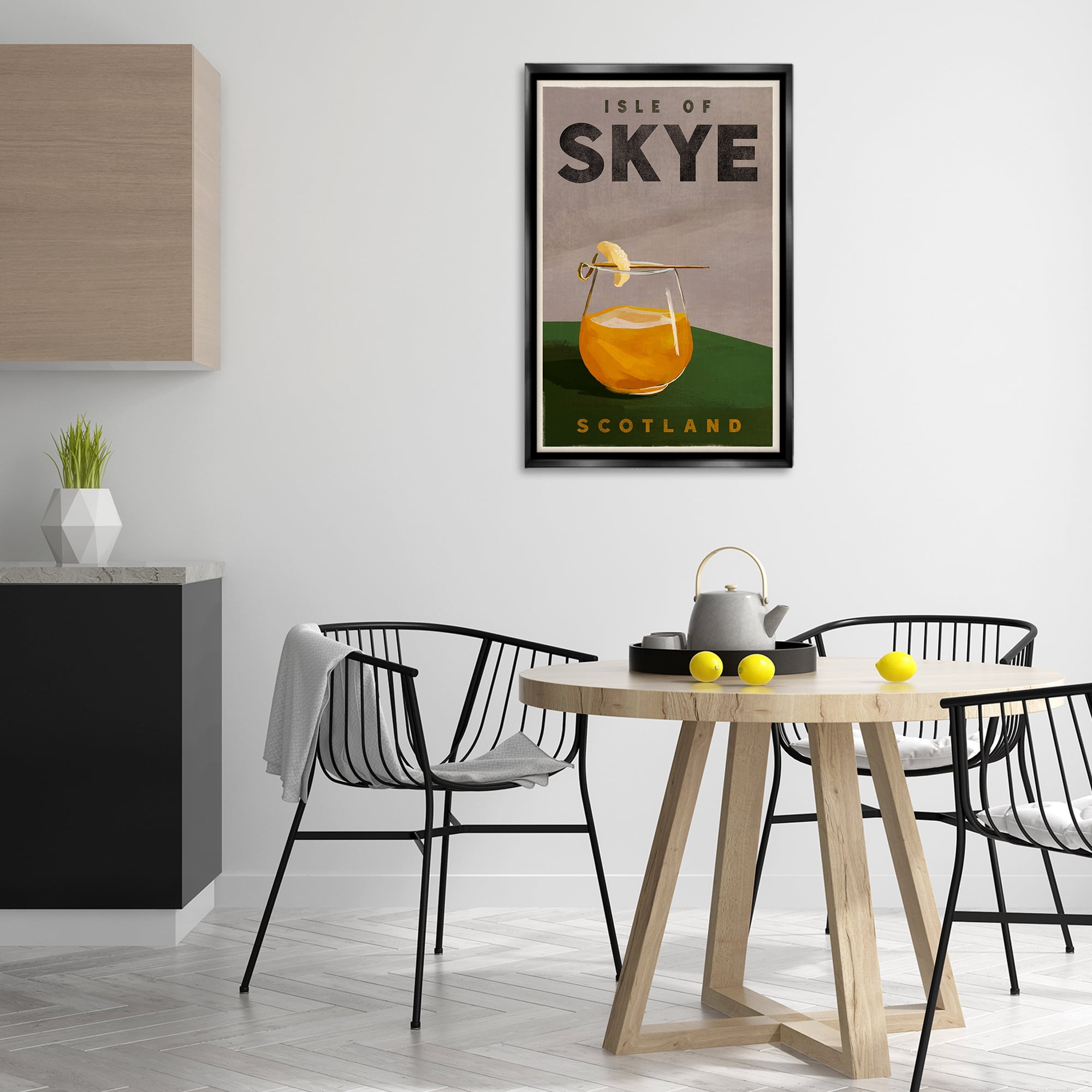 Stupell Industries Isle of Skye Cocktail Food & Beverage Painting Black Floater Framed Canvas Art Print Wall Art, 21 x 31
