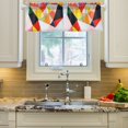 thumbnail image 2 of Yayeee Kitchen Valance Rod Pocket 54" x 18" Living Room Window Curtain, Purple Triangles, 2 of 6