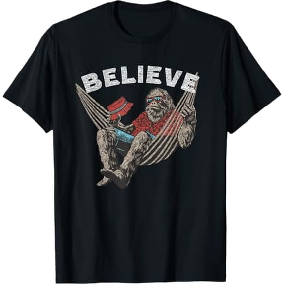Bigfoot Believe Sasquatch Funny Vintage Graphic T-Shirt