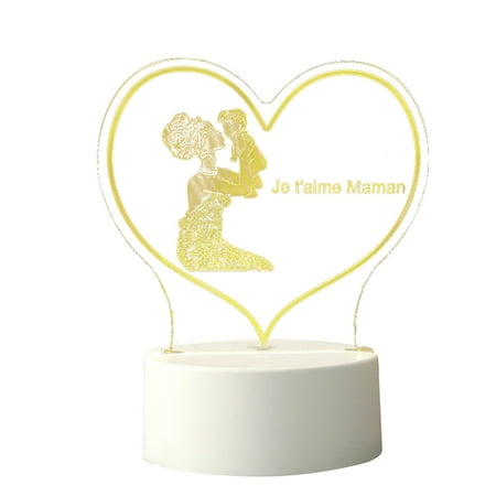 

GiliGiliso Clearance Mother s Day Gift-LED Acrylic 3D Mother s Day Greeting Gift Light Acrylic Greeting Mother s Day Gift Atmosphere Light (White Warm Light)