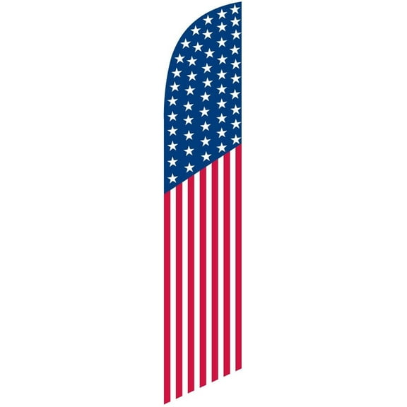 American Flag 50 stars Feather Banner Swooper Flag - NO WIND REQUIRED - Replacement FLAG ONLY