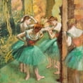 thumbnail image 2 of Degas, Edgar 20x20 Gold Ornate Wood Framed with Double Matting Museum Art Print Titled - Dancers, Pink and Green, 2 of 4