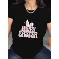 thumbnail image 2 of Camiseta deportiva de manga corta con estampado gráfico de conejo de Pascua para mujer, elegante, cómoda y transpirable. Ideal para adultos, hombres, mujeres, adolescentes, jóvenes y uso informal., 2 of 5