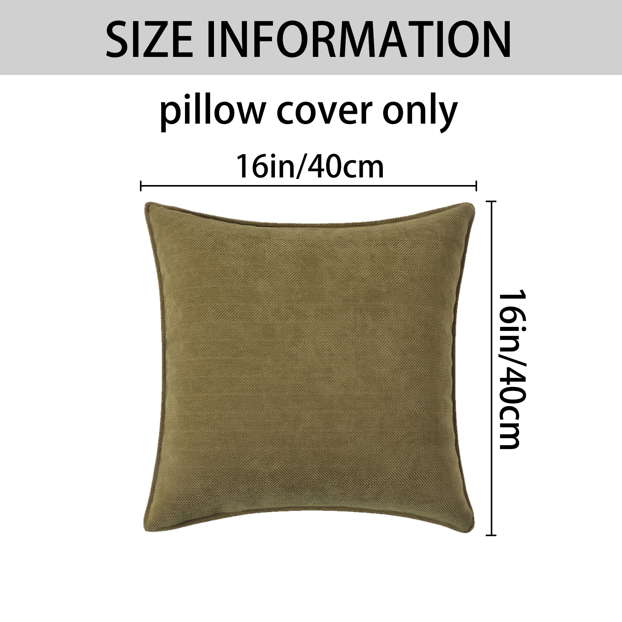 Unique Bargains 4 Pcs Comfy Chenille Pillow Covers 16" x 16" Green/Peru Color
