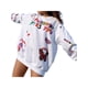 thumbnail image 5 of Sudadera Para Mujer SuéTer De Manga Larga SuéTer Con Estampado De Mariposas Y Letras Coloridas XBTCLXEBCO Blanco;M, 5 of 6