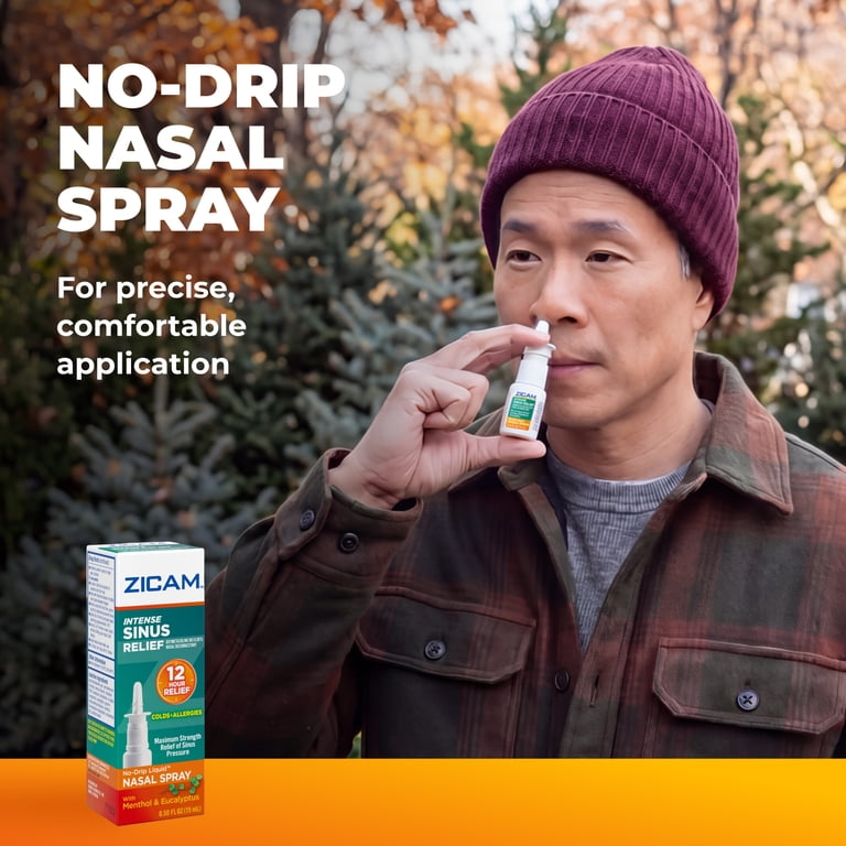 Intense Sinus Relief No-Drip Liquid Nasal Spray With Cooling
