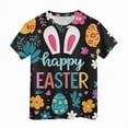 thumbnail image 6 of mgoYE Girl Tshirts Girl Tshirt Size 7-8 Toddler Boys Girls Cute Bunny Short Sleeve Crew Neck Shirt Top Kids Easter Outfits(Black,4-5 Years), 6 of 6