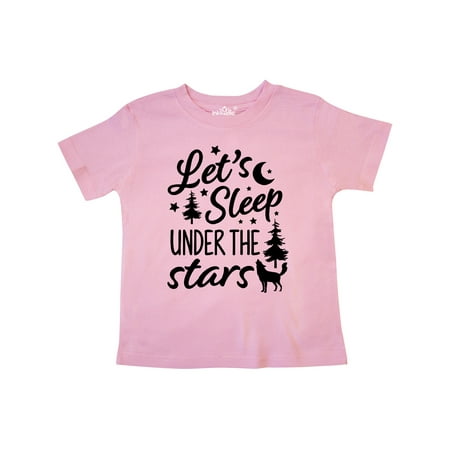 

Inktastic Adventure Let s Sleep Under the Stars with Moon and Wolf Gift Toddler Boy or Toddler Girl T-Shirt