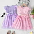 thumbnail image 5 of PatPat Girls Wedding Dress Ribbed Flutter Sleeve Mesh Dress Size 5-12, 5 of 6