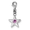 thumbnail image 1 of Sterling Silver Rhodium-Plated October Cz Birthstone Star Charm (31 X 14) Made In United States qc4819, 1 of 3