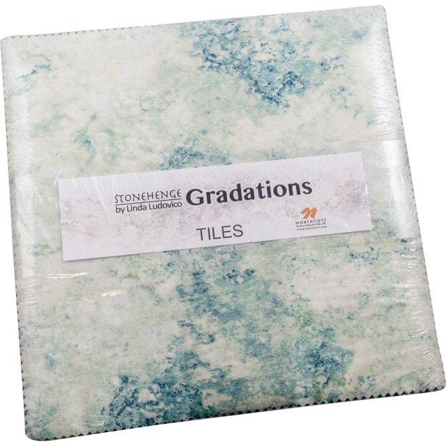 Linda Ludovico Stonehenge Gradations II Blue Planet Tiles 42 cuadrados de 10 pulgadas Layer Cake Northcott