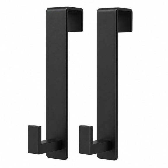ZENTVORX 2-Pack Black Over-the-Door Single Hooks