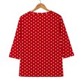 thumbnail image 7 of HLKJKLS Long Sleeve Shirts For Women 3/4 Sleeve Crew Neck Casual Holiday T Shirt Polyester Spandex Classic Print Red S-3Xl, 7 of 7