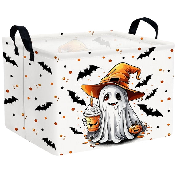 MYFLOCY Halloween Gift Basket for Kids Foldable Baby Candy Storage Bin Party Decor(Hat Ghost Drink)