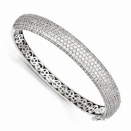 Pave Set Bangle Bracelet with Lab-made Round Brilliant Melee by Diamond ...