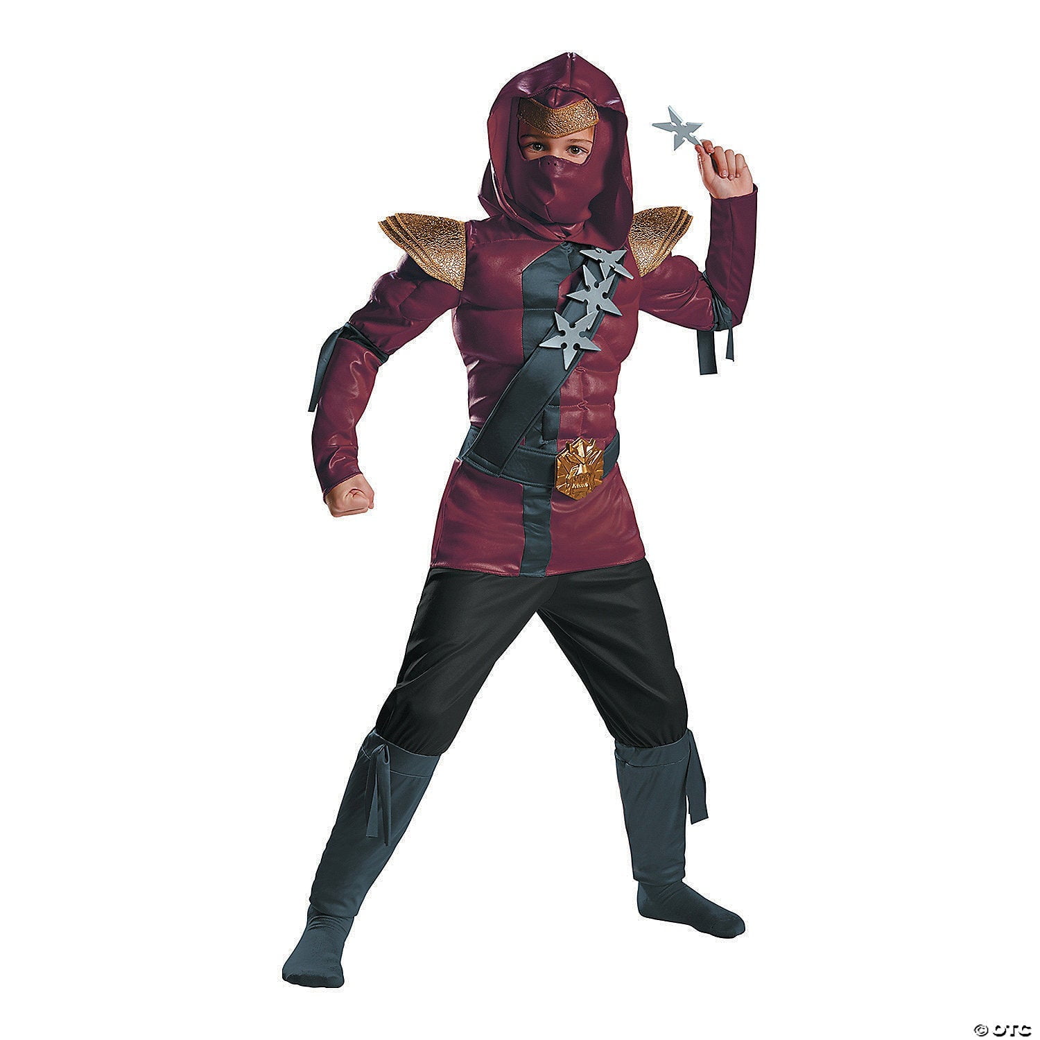 Boy\'s Red Fire Ninja Muscle Halloween Costume