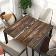 thumbnail image 2 of Wood Grain Square Tablecloth Fitted Table Cover with Elastic Edge Hardwood Cloth Washable Tablecloths Wipe Clean for Indoor Outdoor Home Farmhouse, Fit for 32"x32" Tables, Style-1, 2 of 4