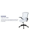 thumbnail image 2 of Mid-Back White Mesh Swivel Ergonomic Task Office Chair with Flip-Up Arms, 2 of 9