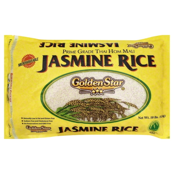 Golden Star Jasmine Rice, Thai Jasmine White Rice, 10 lb Bag Walmart