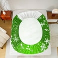 thumbnail image 5 of Manfei Green Christmas Tree Queen Sheet Sets, Christmas Snowflake Flat Sheet, Western Winter Festival Queen Fitted Sheet, Ultra Soft Home Decor, 4pcs, 5 of 7