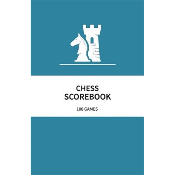 Pre-Owned Chess Scorebook 100 Games: 80 Moves Chess Notation Book Teal, (Paperback)