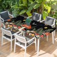 thumbnail image 2 of Spring Mushrooms Table Cloths for 6 Foot Rectangle Tables, Farmhouse Pastoral Botanical Stars Rustic Patio Waterproof Elastic Fitted Tablecloths, Washable Rectangular Table Cover for Camping, 2 of 8
