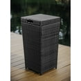 thumbnail image 4 of Hearth & Harbor 35 Gallon Outdoor Trash Can with Lid, Hideaway Wicker Rattan Garbage Can, Black, 4 of 8
