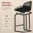thumbnail image 4 of Ninecer Counter Height Bar Stools, Low Back PU Leather Upholstered Bucket Seat Bar Chairs with Metal Legs, Modern Kitchen Island Counter Chairs for Dining Room, Set of 4, 300lbs,Black, 4 of 8