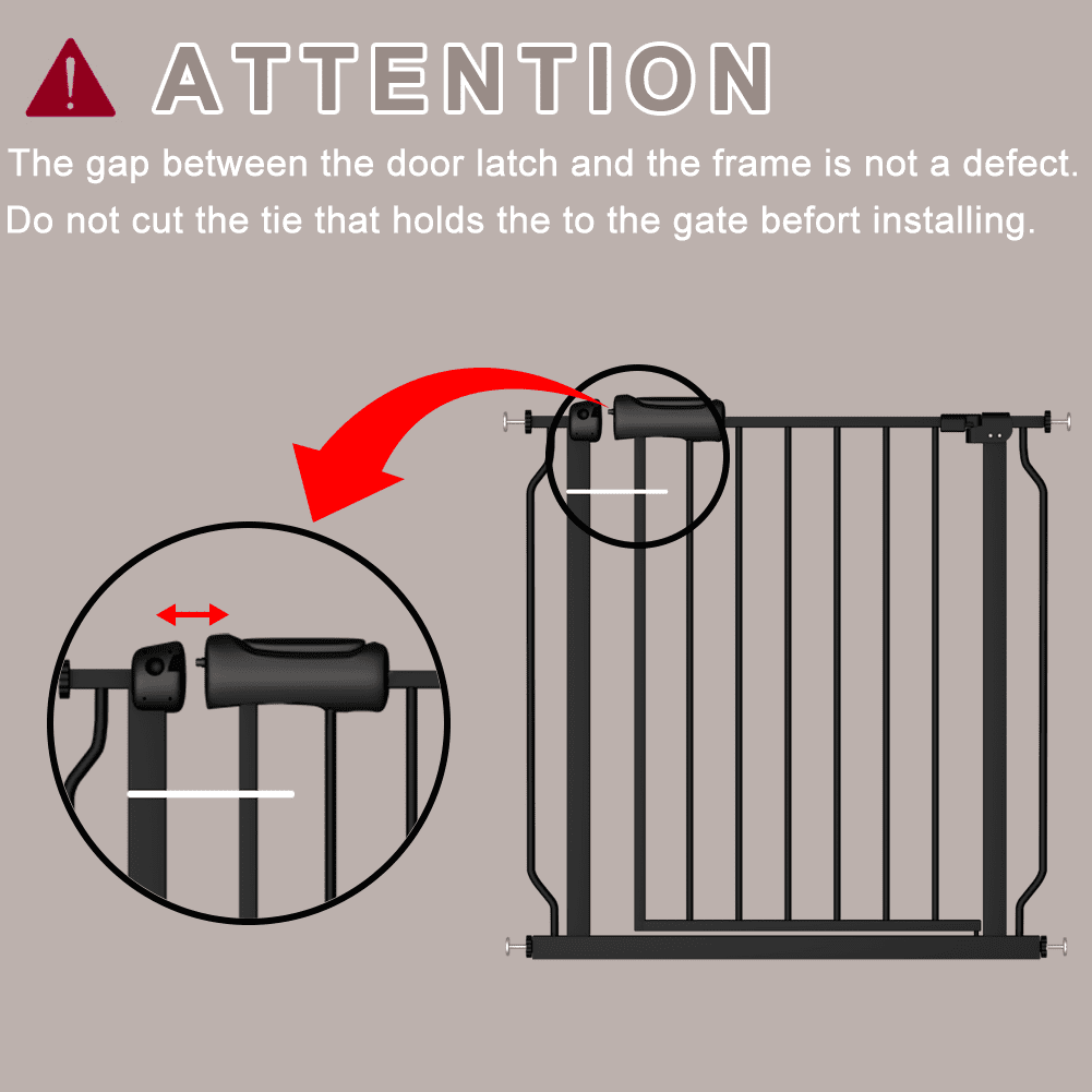FURDEAR 24-29" Narrow Baby Safety Gate with Wall Protectors Black Metal Gate