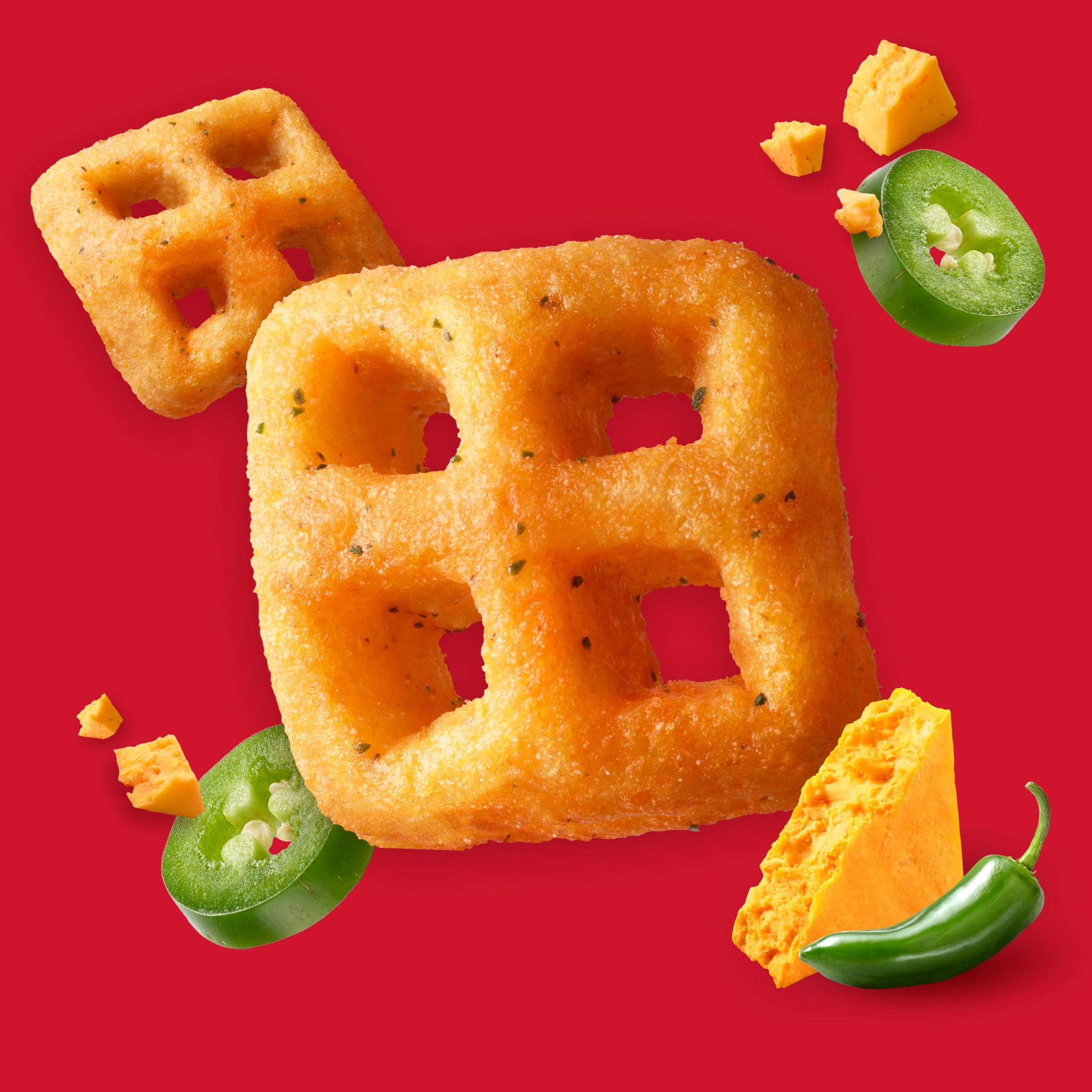 (6 pack) Cheez-It Crunch Zesty Jalapeno Cheddar Cheesy Baked Snacks, Lunch Snacks, 6.5 oz