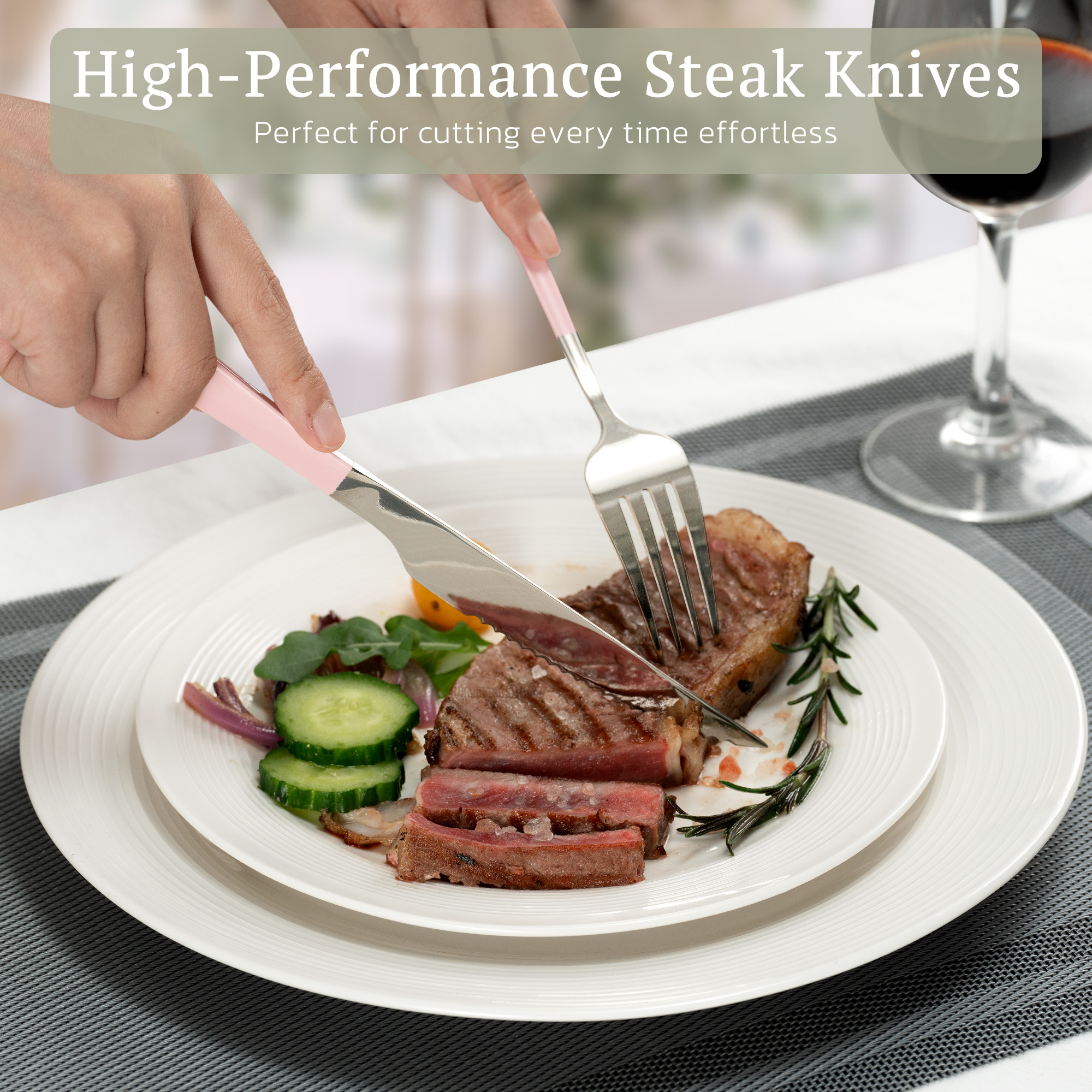 Astercook 25-Piece Pink Stainless Steel Flatware Set photo 3