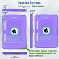 thumbnail image 3 of AVAWO Case for iPad 9th/8th/7th Generation (2021/2020/2019), iPad 10.2 Case with Pencil Holder & Kickstand, Hybrid Shockproof Protective Cover Case for iPad 9 8 7 Gen 10.2",Purple+Cyan, 3 of 9