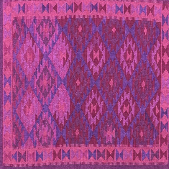 Ahgly Company Indoor Square Oriental Purple Traditional Area Rugs, 5' Square