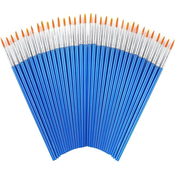 60 Pcs Round Paint Brushes,Small Brush Bulk for Detail Painting