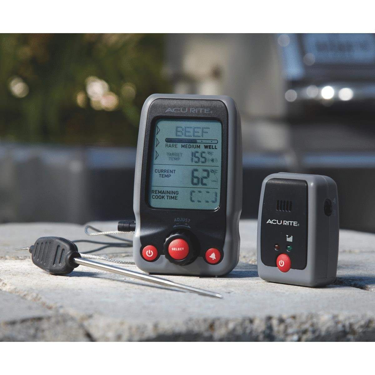 AcuRite Digital Meat Thermometer with Wireless Pager and Time-Left-to-Cook (00278A2)