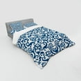 thumbnail image 3 of Ambesonne Floral Bedding Set 3 Pcs, Antique Damask Curvy Art, Twin XL, Blue White, 3 of 3