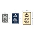 thumbnail image 2 of Signs ByLITA Portrait Round Safety helmet must be worn Sign (Brushed Silver) - Small, 2 of 5