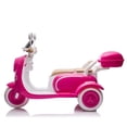 thumbnail image 2 of 12V Electric Motorcycle for Kids, 2 Seater Battery Power Ride on Motorcycle Toys with Slow Start, LED, Music, USB, 3 Wheel Electric Motorcycle for Boy Girl Birthday Gift, Rose Red, 2 of 6