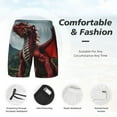 thumbnail image 3 of Haiem Majestic Red Dragon Mens Swim Trunks with Compression Liner 2 in 1 Swimming Shorts Stretch Swimwear Quick Dry,Board Shorts-Medium, 3 of 9