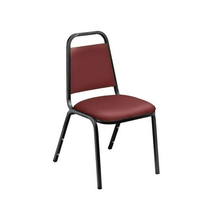 Vinyl Padded Stack Chair - NPS® 9100 Series Choice Vinyl Upholstered Padded Stack Chair, Pleasant Burgundy (4 pack)