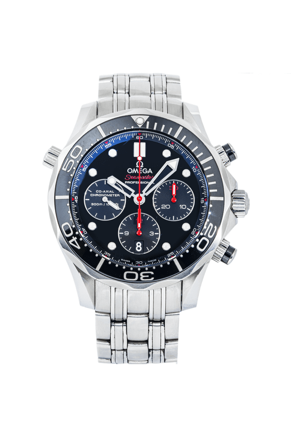 Pre-Owned Omega Seamaster Diver 300M Chronograph 42mm Black Dial Stainless Steel Bracelet Watch