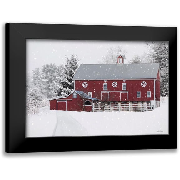 Deiter, Lori 14x11 Black Modern Framed Museum Art Print Titled - Winter Red Barn