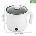 thumbnail image 2 of Deago Electric Hot Pot, 1.7L Non-stick Ramen Cooker, Dual Power Control Multifunctional Electric Cooker for Pasta, Noodles, Steak, Egg with Over-Heating and Boil Dry Protection, White, 2 of 9