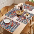 thumbnail image 5 of Independence Day Placemats Set of 6, U. S. Flag Red White Poppy Flowers Black Plaid Non-Slip Place Mats Washable Table Mats for Kitchen Dining Table Decorations Indoor/Outdoor, 5 of 9