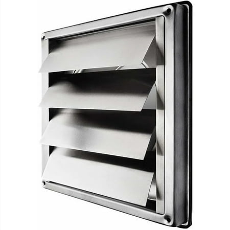 

Stainless Steel Ventilation Grille 150mm Adjustable Blade Auto-Closing Cover 184x184mm Square