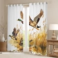 thumbnail image 2 of Homewish Flying Mallard Duck Black Out Curtains,Rustic Farmhouse Cabin Curtains Pack of 2 (42x63 Each),White Brown Bedroom Curtains For Kids,Microfiber Bedroom Decor, 2 of 6