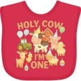 thumbnail image 3 of Inktastic Holy Cow I'm One Boy Farm Animal Birthday Boys or Girls Baby Bib, 3 of 4