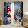 thumbnail image 2 of Manfei Winter Pink Snowman Blackout Curtains Set of 2 (52x84 Each), Christmas Bird Robin Window Curtains, Festival Holiday Curtains and Drapes, Curtains and Drapes Bedroom Decor, 2 of 6